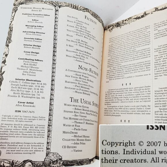 Cemetery Dance Magazines Lot 8 Issues 53-60 Stephen King Gaiman Horror 2005-2009 - Picture 13 of 16